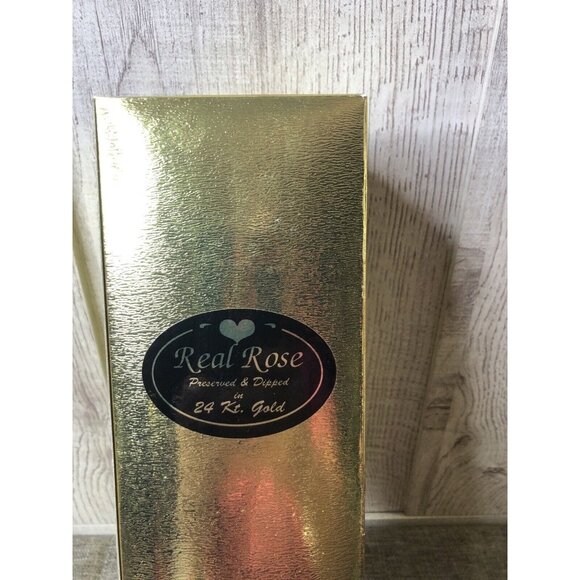 Genuine Real Yellow Rose Dipped & Preserved in 24K Gold with Gift Box - Picture 5 of 9